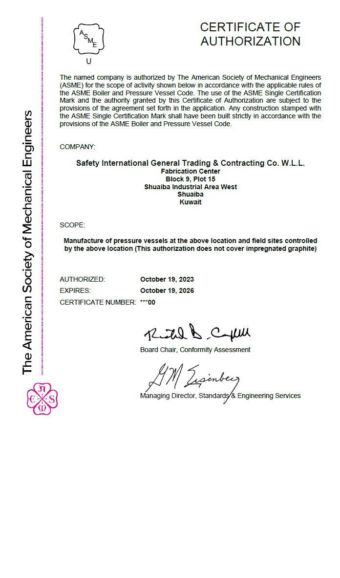 ASME U certificate